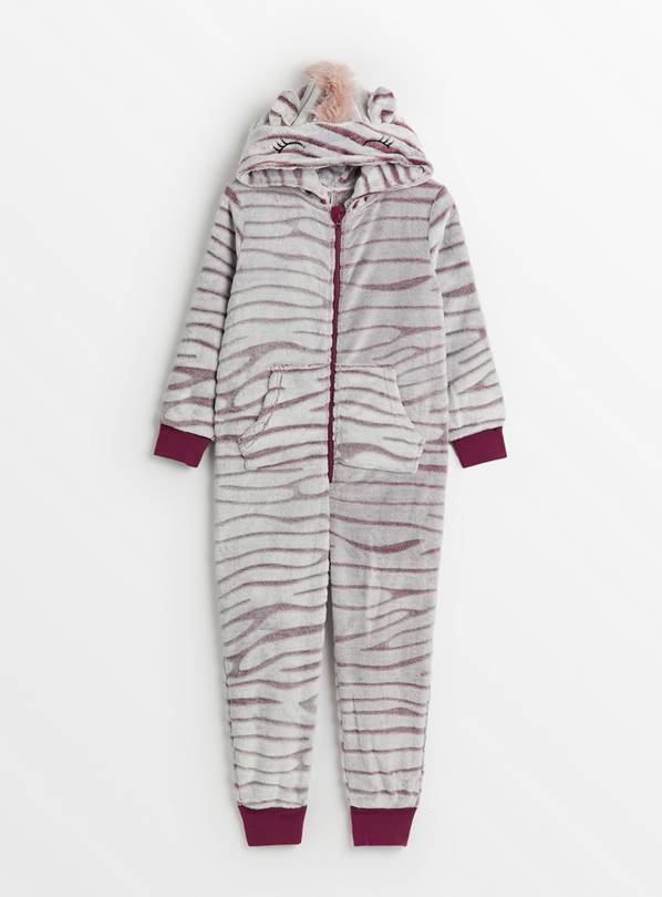 Buy Pink Zebra Fleece All In One 4 5 years Pyjamas Tu